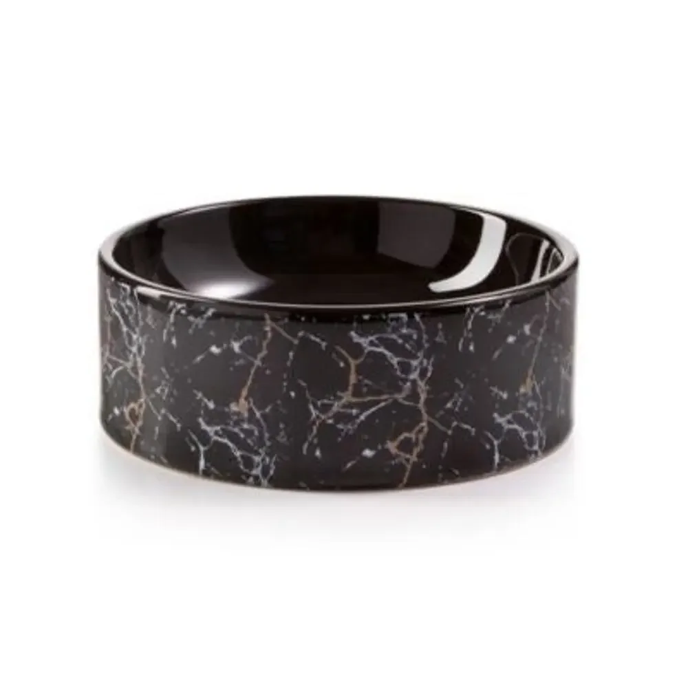 Lacourte Pet Marble pet Bowl-Black